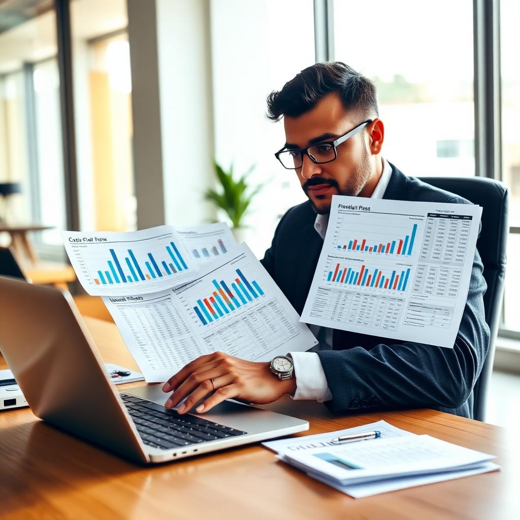Consultor financeiro da Savvy analisando fluxo de caixa e relatórios financeiros em Ananindeua-PA